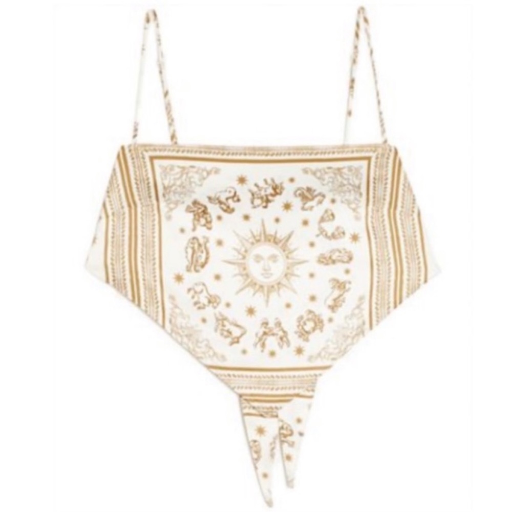 Danielle Bernstein Astro Print Handkerchief Top